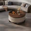 Table basse ronde en bois massif de luxe léger