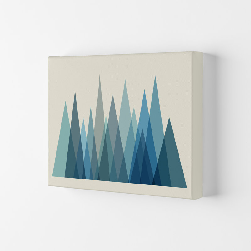 Mid Century Blue Mountains Original - Print, No Frame, 42cm H x 29.7cm W x 4cm D