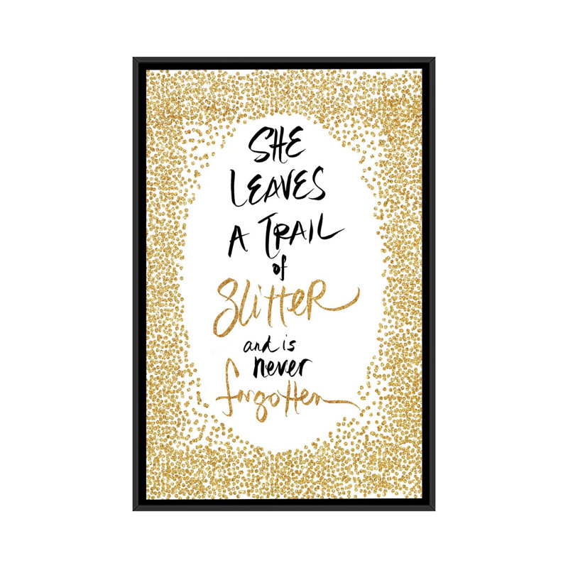 Trail Of Glitter by Sd Graphics Studio - Print on Canvas, 66.04 cm H x 45.72 cm W, Black Framed Canvas