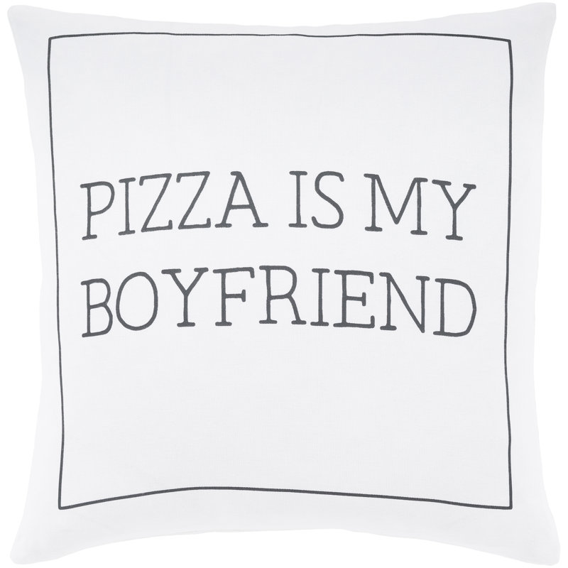Motto Cotton Throw Pillow, Poly Fill, 22" H x 22" W