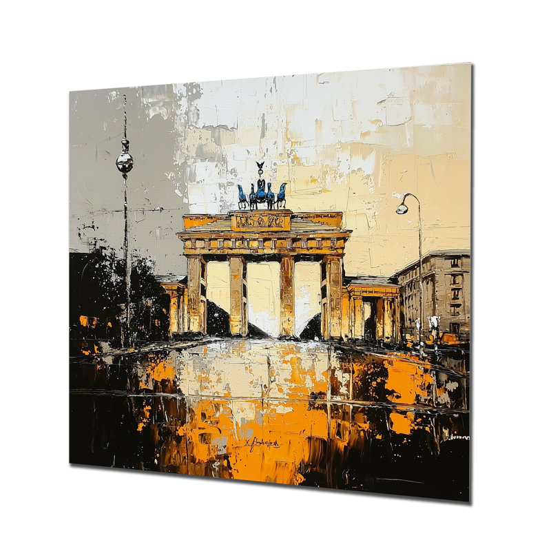 Porte de Brandebourg, décor mural en métal, paysages urbains, H 36 po x l 36 po