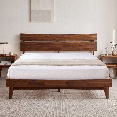 Base de lit plateforme en bois massif de qualité supérieure Acacia Aurora