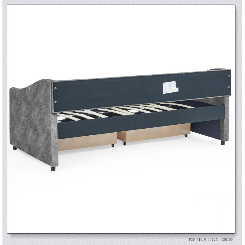 Daybed With Drawers, Upholstered Tufted Sofa Bed With Buttons