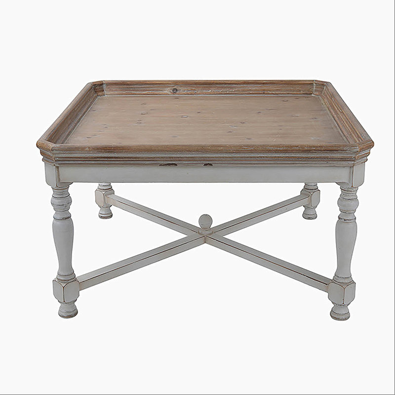 Aurorah Cosette Square Shaped Tray Top End Table, 19'' H x 33'' W x 33'' D