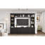 All-in-One Modern TV Stand with Bookcase, Entertainment Center with 3 Adjustable Shelves, Ample Storage, for TVs up to 70 Inch