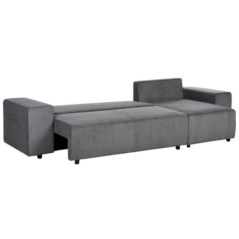 Alyxs Corduroy Sofa Bed, Right Hand Facing, Grey