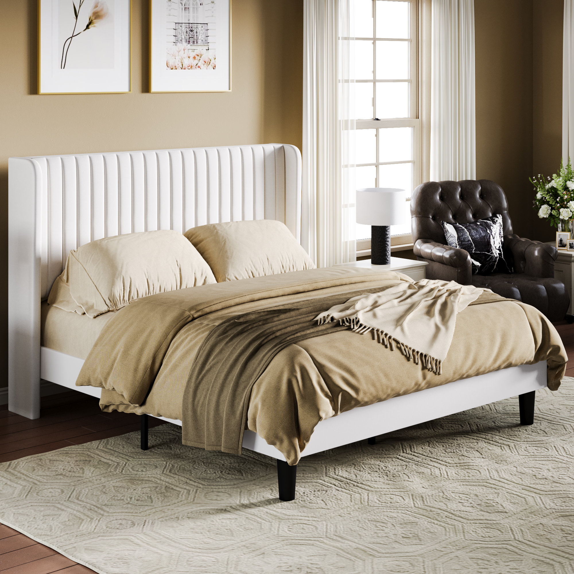 Mercer41 Airlia Upholstered Unfinished Platform Bed & Reviews | Wayfair