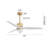 52 In. 3 Solid Wood Blades Indoor Ceiling Fan With Led Light-77392764