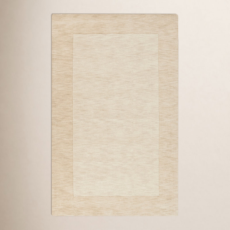 Tapis beige / crème en laine fabriqué à la main Dolma, Rectangle 5 pi x 8 pi