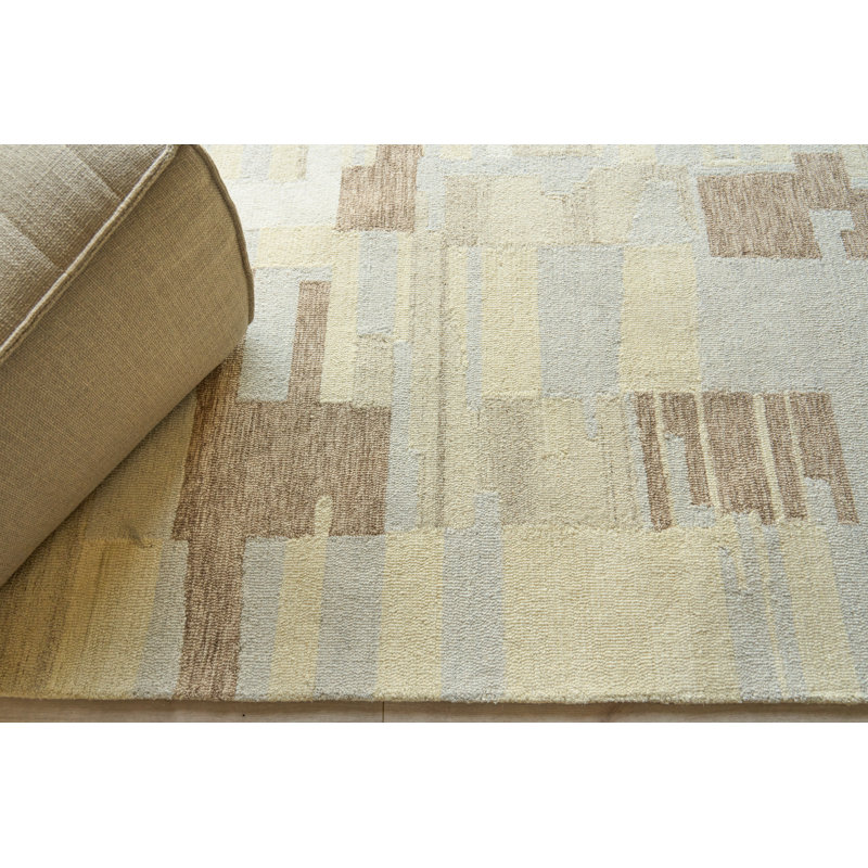 Sarezzo Hand Tufted New Zealand Wool Taupe/Ivory Area Rug, 8'X10'