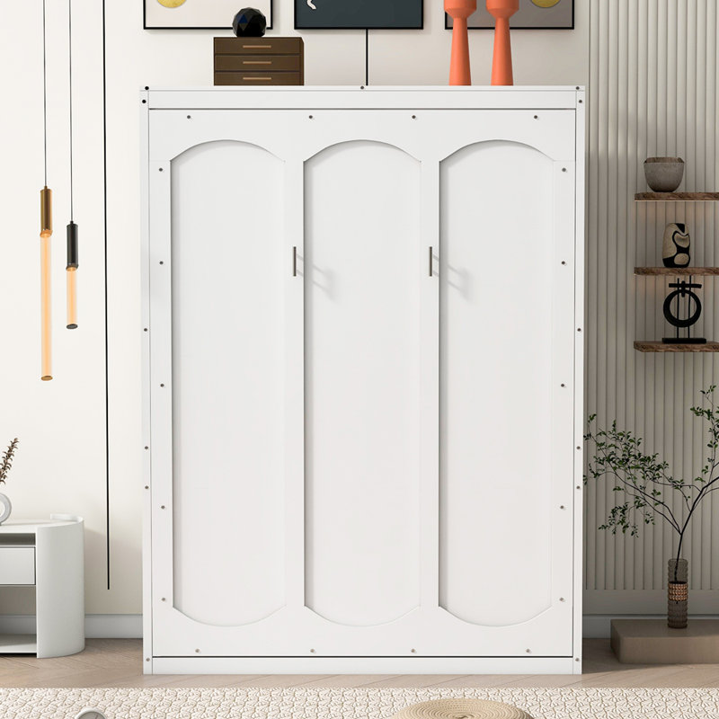 Lit escamotable double pleine grandeur avec tablettes