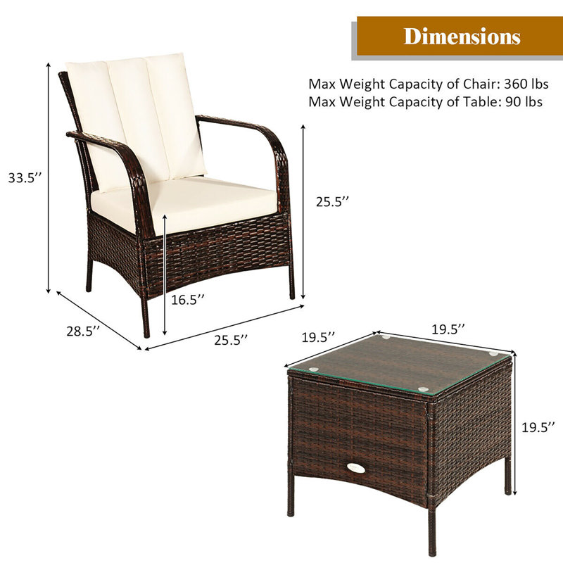 Bashaw 2 - Person Patio Conversation Set with Cushions, Beige