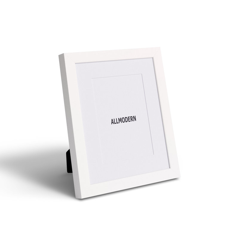 Capullo Wood Matte Picture Frame with Mat, 5" x 7", White