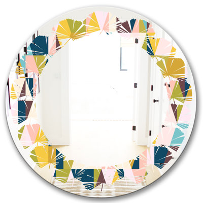 Miroir mural Leaves Coral Butterflies Cottage Americana