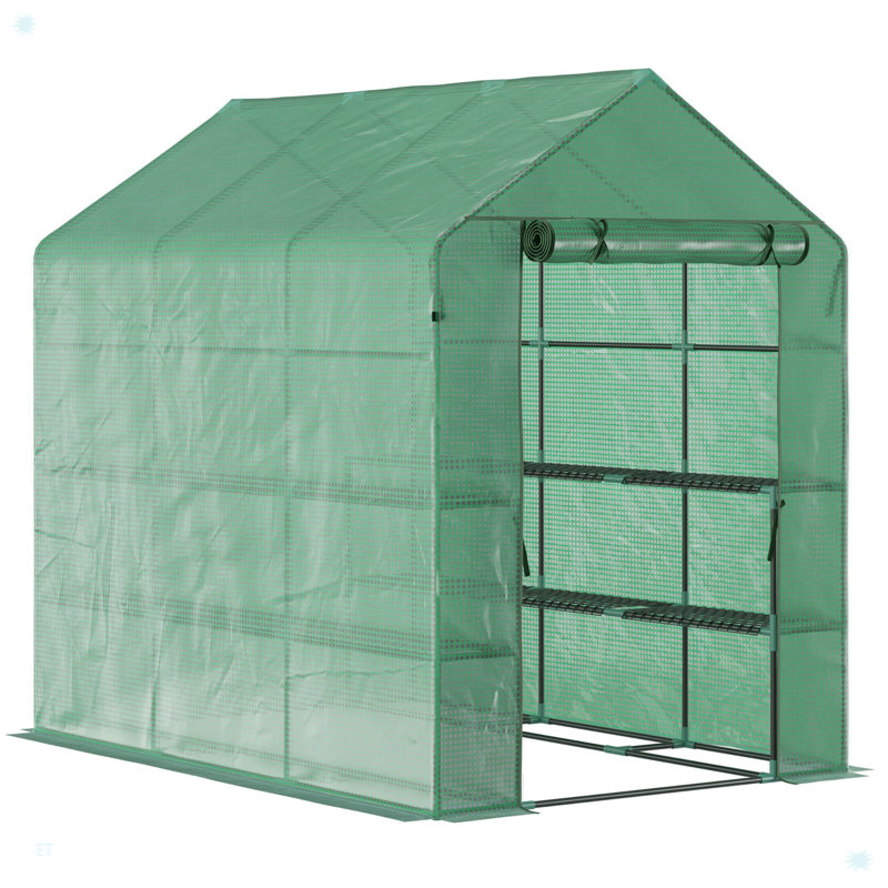 Serre pour fleurs et légumes Outsunny, 76.25''H x 84.25''W x 56.25''D, Green