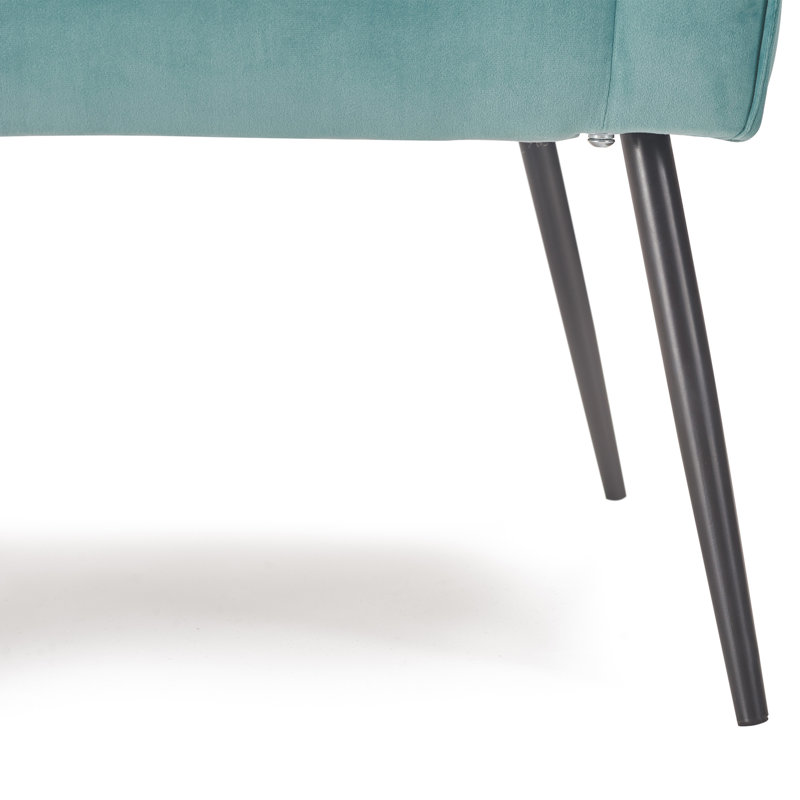 Teal Velvet Mid-Century Modern Accent Armchair