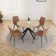 Judye 46.4" Round Table Metal Legs Dining Table Set with 4 Modern Chairs
