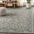 Hagerman Vintage Filigree Textured Weave Gray/Teal Indoor/Outdoor Rug-120175443