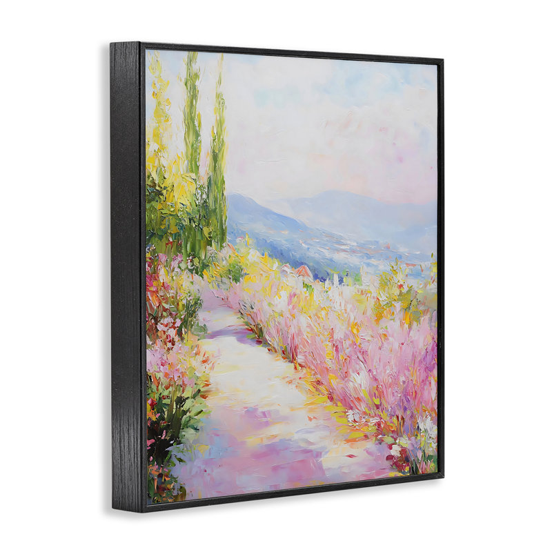 «Scenic Walk with Wilflowers», estampe numérique, design by Creative Studio, H 14 po x l 11 po, Giclée encadrée noir minuit