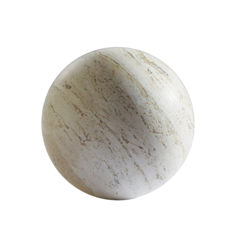 Sphère de travertin, H 5 po x l 5 po x P 5 po