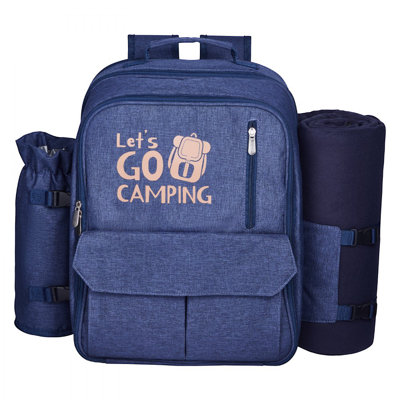 Sac à dos de plage pour 4 personnes avec compartiment glacière bleu marine