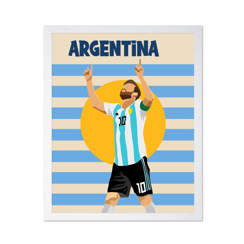 Football argentin, Poster, 12"H x 16"W, White Framed