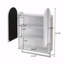 Armoire à miroir à double arche 23,62 po, armoire à pharmacie 2 portes, armoire murale en métal avec tablettes réglables et porte-serviettes, armoire à miroir avec rangement-1129931943