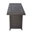 Table de foyer rectangulaire 50000BTU, 57 po au propane, avec couvercle et pare-vent, acier bronze, pour terrasse de jardin, patio, fête, utilisation extérieure, propane 50000BTU et foyer