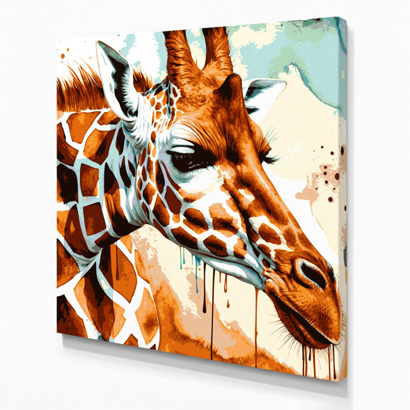 Art mural sur toile girafe, H 8 po x l 8 po