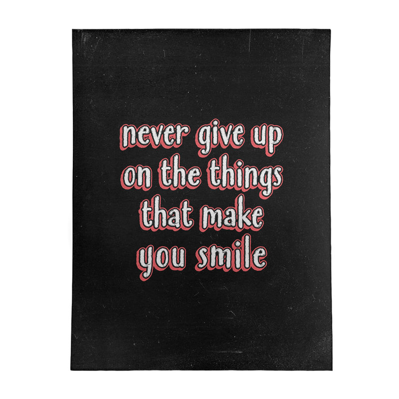 Tapis en chenille de polyester Quotes Joy & Perseverance, Rectangle 9 pi x 12 pi