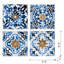 Ornement mural bleu, blanc et doré 9,5 po x 9,5 po. Cadre tendance pour la chambre à coucher. Complète les styles bohémiens. 95% bois de sapin, 5% papier. 5 livres. L 9,5 po x l 9,5 po x P 1,7 po.