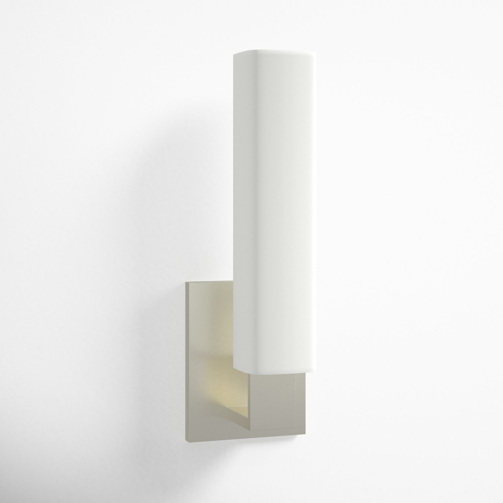 Trenton Single Light Glass Steel Dimmable Armed Sconce, Satin Nickel