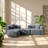 Aijia 114" W x 60" D x 27" H Corduroy Modular L-Shape Sectional Sofa-895324812-895324813-895324802-895324801