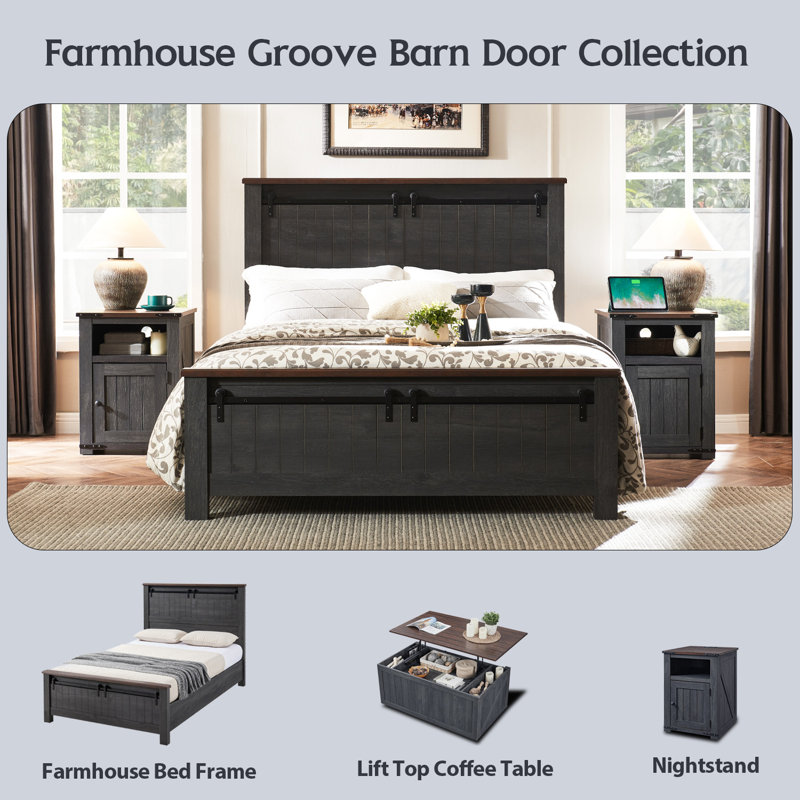 Vianor  48” Lift Top Coffee Table with Storage, Dark Grey