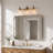 Almine 23" W 3-Light Iron Vanity Light with Textured Glass Shades