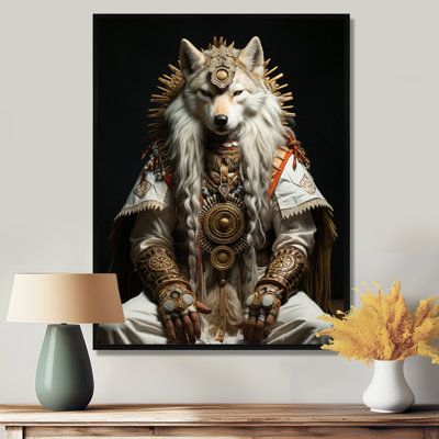 White Wolf Shaman Tribal Wisdom - Wolf Animal Wall Art