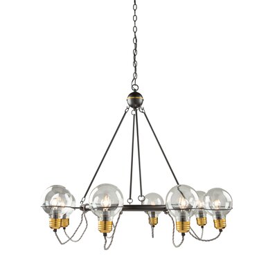 Arbab 8 - Light Shaded Wagon Wheel Chandelier -  17 Stories, 6AEE44A7CBAB4EC0908803046A355D3E