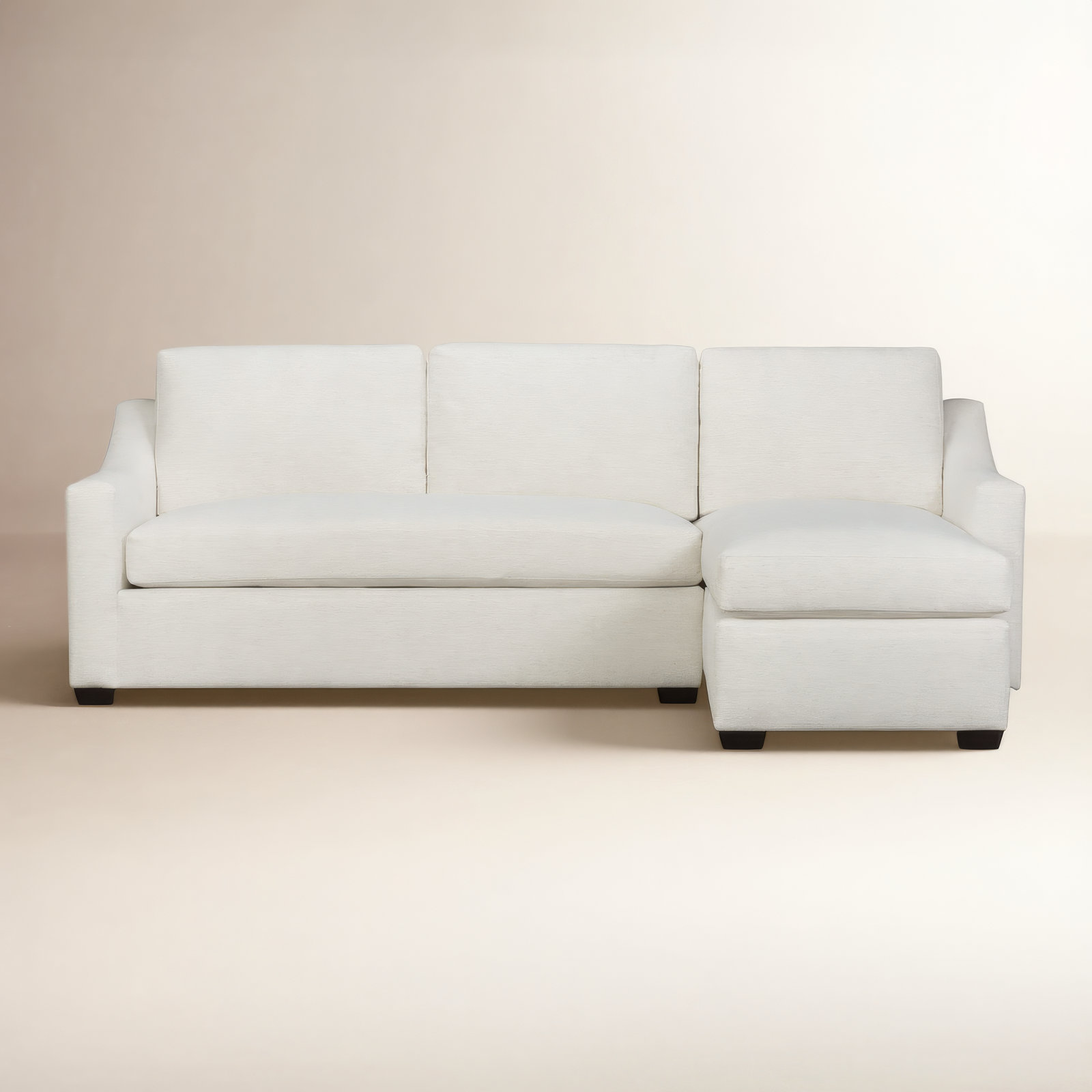 Cranbrook Upholstered Chaise L-Sectional, Nomad Snow Crypton® Chenille, Right Hand Facing