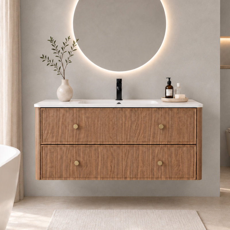 Ensemble de meuble-lavabo mural simple 48 po avec lavabo 48 po Modern Farmhouse
