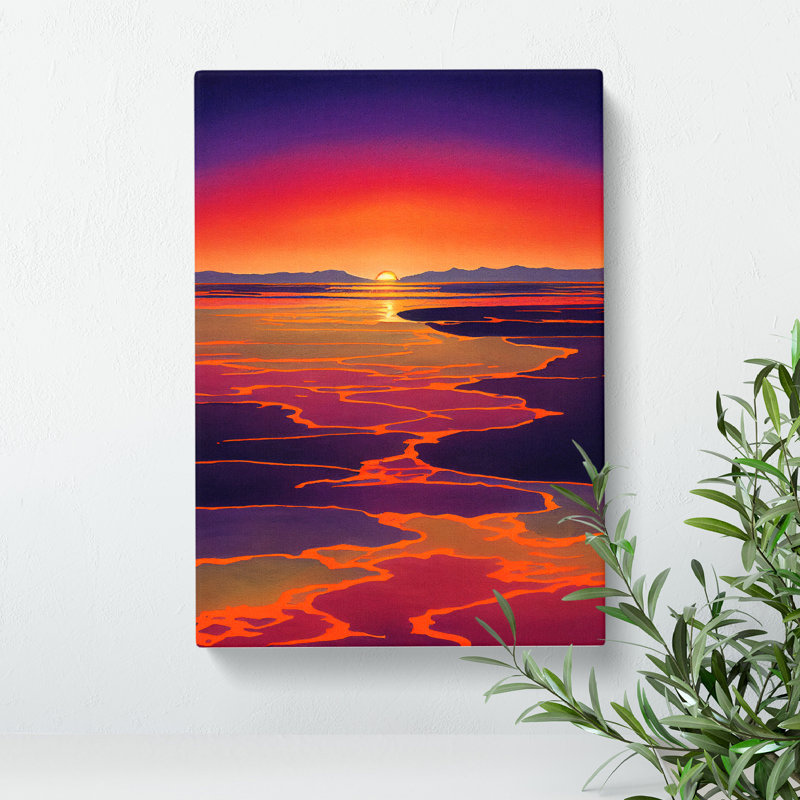 Unique Sunset - Print, Wrapped Canvas, 50cm H x 35cm W x 3cm D, No Matte