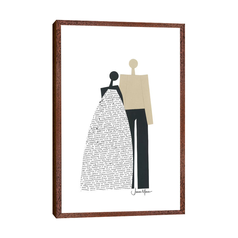 Biracial Wedding Couple in Black and White 1 Piece Wall Art on Canvas, 101.6cm H x 66.04cm W x 3.81cm D
