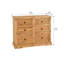 Commode double à 6 tiroirs Farmhouse, commode en bois de pin massif, armoire de rangement rustique avec poignées en métal noir, organisateur de chambre en bois-228408062
