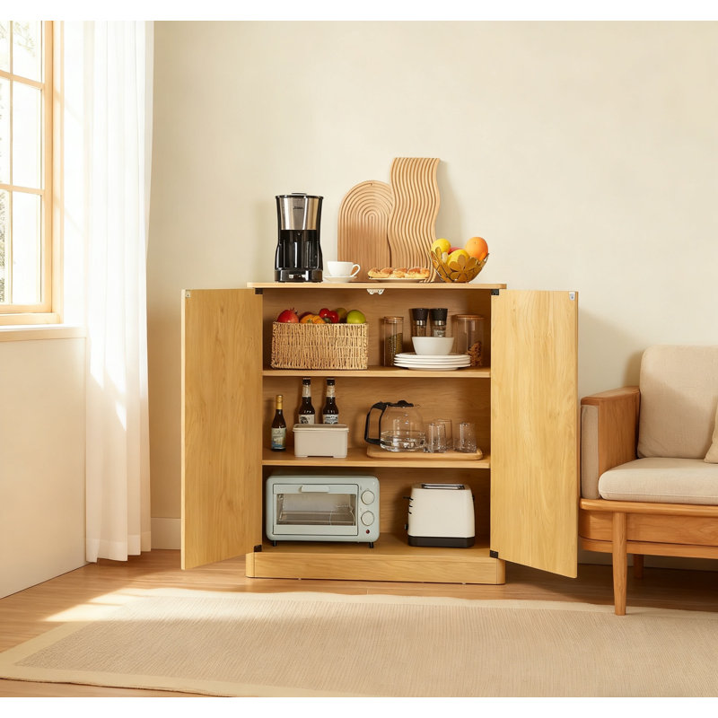 Buffet 31,5 po Modern Wavy Modern, Naturel