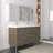 Avalia 60'' Free Standing Double Bathroom Vanity with Solid Surface Top-1210148126