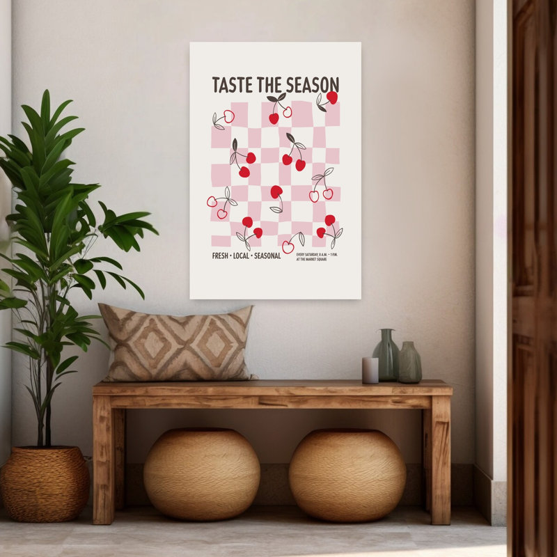 Art mural rétro «Taste The Season Cherries», H 48 po x l 32 po