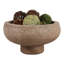 Bol contemporain côtelé en terre cuite sur pied pour salon - Accessoire décoratif moderne pour table basse et cuisine - 35,5 cm