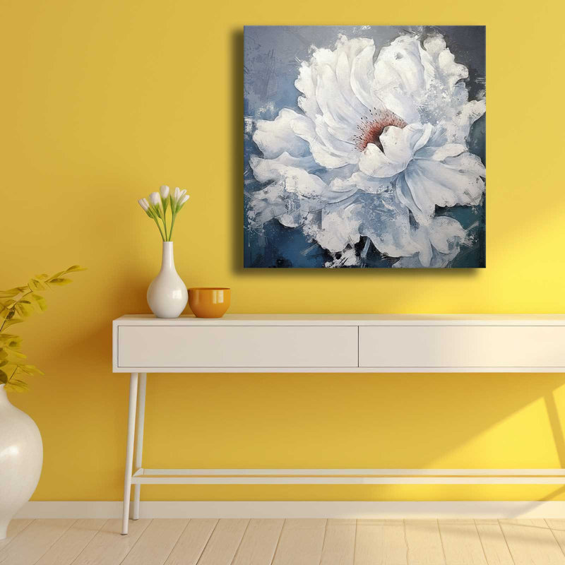 Art mural sur toile White Peony Bloom