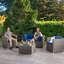 Ensemble de conversation modulaire en rotin 5 pièces avec coussins Newburyport-61759073-61758381