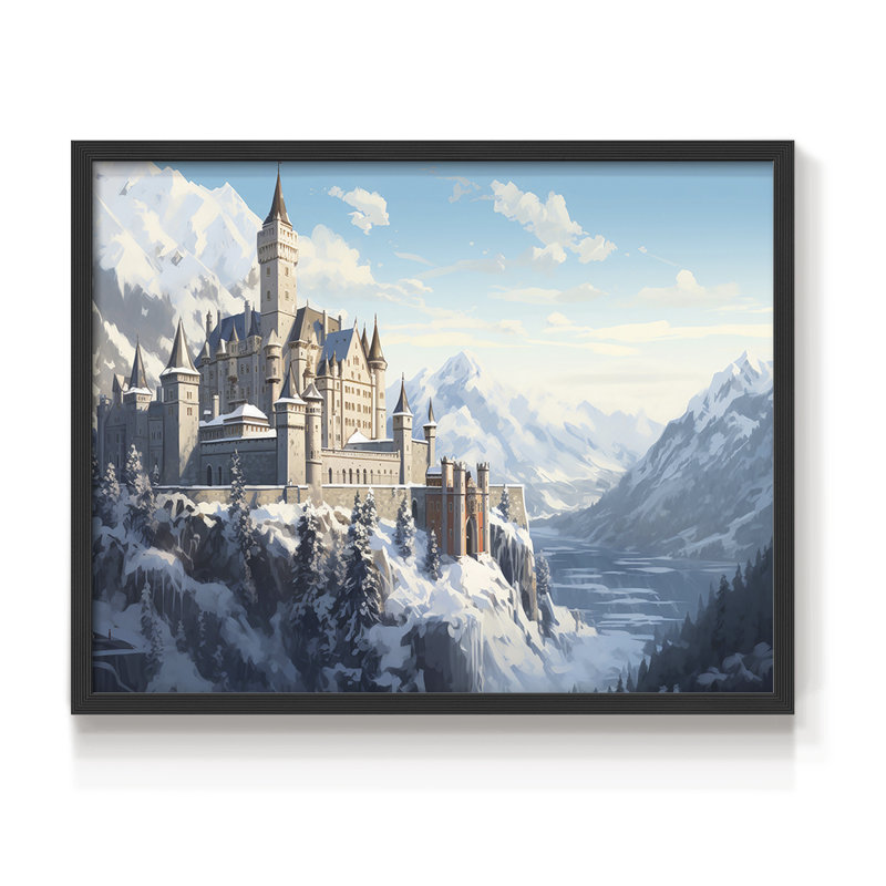 Landscape Series-CVII -Framed Print - Restickable, 11" H x 14" W, Black