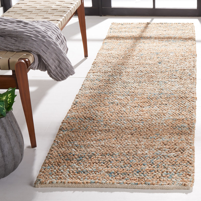 Stetson Hand Woven Jute/Wool Rug in Light Brown, Runner 2'3" x 8'
